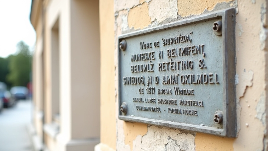 Paveldo ženklas ant senosios namų sienos, liudijantis žydų bendruomenės istoriją