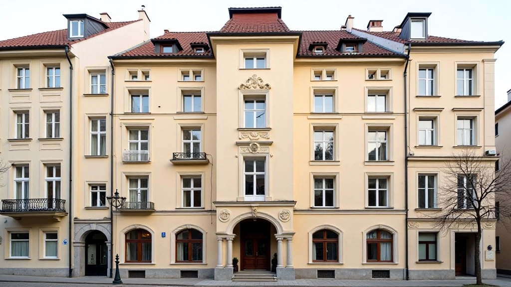 Seni gyvenamieji namai su kryžiais ir klasikinės architektūros bruožais