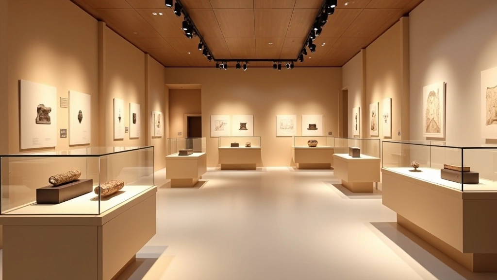 Moderni galerija su žydų paveldo kolekciją, šviesus interjeras su mediniais elementais